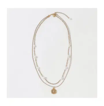 BLUE LABEL CRESTBRIDGE 코드 2연 목걸이
