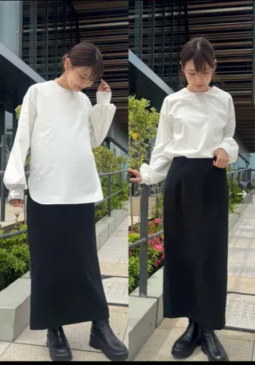 rrrrrrrrr 나인알 플레이백 컬러 블라우스 화이트