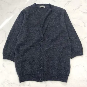 마가렛호웰 따뜻한 울 V넥 가디건 다크 그레이