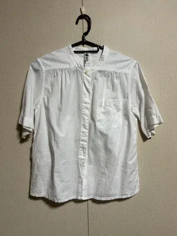 MHL. 화이트 오부 소매 셔츠
