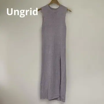 Ungrid 슬리브리스 롱 니트 원피스 라벤더 맥시 길이 슬릿