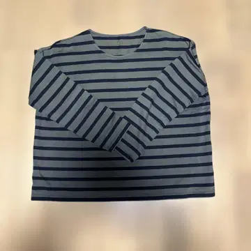 human woman M 네이비 보더 긴팔 T셔츠