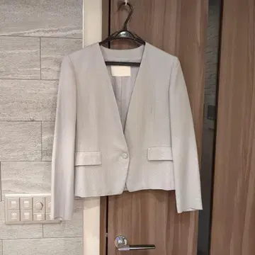 블루 그레이 노카라 자켓