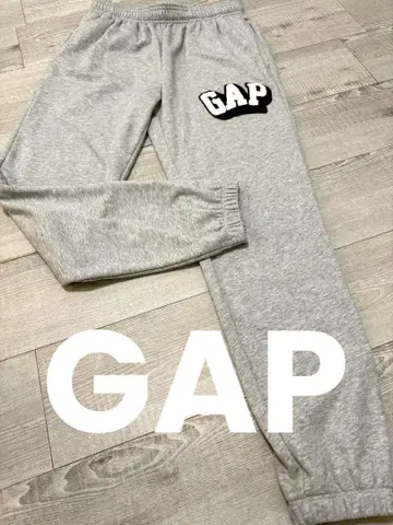 GAP 갭 그레이 로고 와펜 맨투맨 조거 팬츠 XS 롱