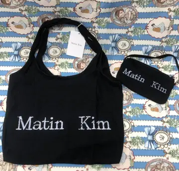 Matin Kim 블랙 토트백 파우치 포함