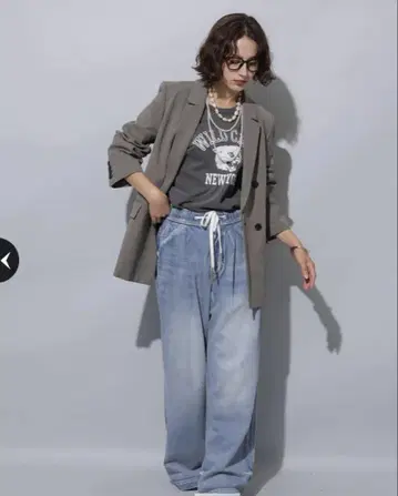 Arpege story 텐셀 혼방 드로스트 데님 팬츠