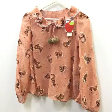 franche lippee 토끼 프린트 쉬폰 블라우스