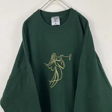 USA제 90s jerzees 자수 맨투맨 그린