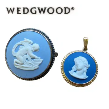 Wedgwood 카메오 브로치 펜던트 탑 2세트