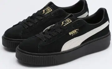 [시착만 한 상품] PUMA 스웨이드 플랫폼 트레이스 블랙 통굽 25cm