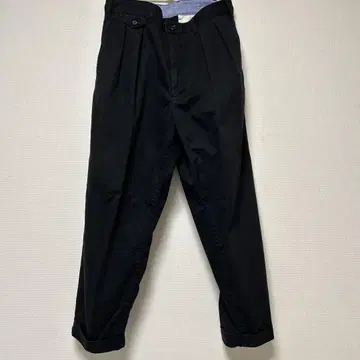 BEAMS PLUS 2 플리츠 치노 팬츠 블랙 M