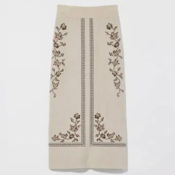 eaphi scarf motif knit skirt beige short