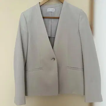 PLST 라이트 그레이 노카라 자켓 원 버튼 사이즈 L