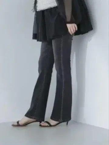 슬림 플레어 데님 팬츠