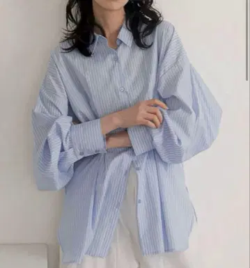 허리 턱 칼라 셔츠 스트랩 셔츠 Lian