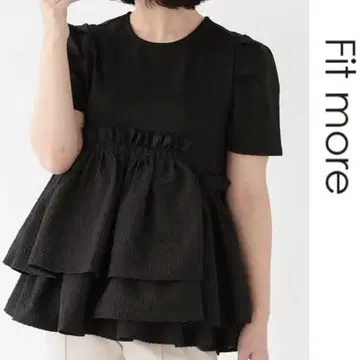 Fit more 핏모어 아지메 페플럼 자카드 상의 튜닉