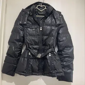 최종 가격 마이클코어스 블랙 다운 자켓 허리 벨트 포함