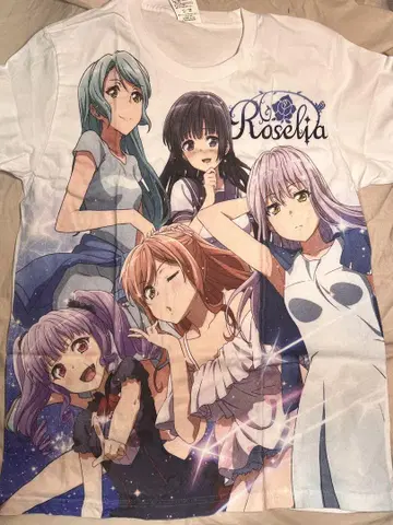 Roselia 캐릭터 T 셔츠 L 사이즈