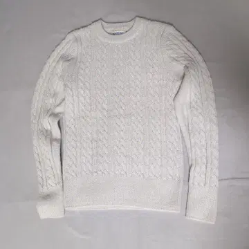 BEAMS BOY 케이블 짜임 니트 스웨터 화이트