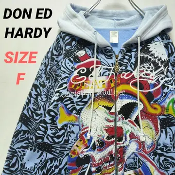 DON ED HARDY 에드하디 지퍼 후드티 스컬 큐빅