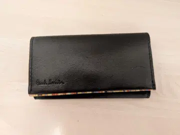 Paul Smith 블랙 가죽 이단 접이식 키케이스