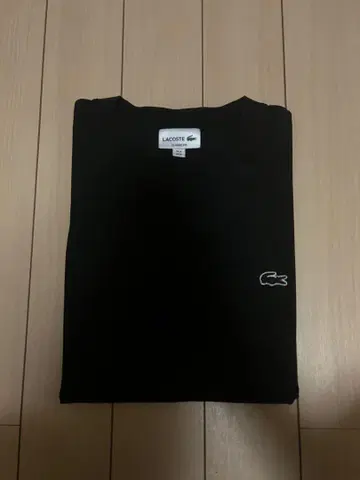 LACOSTE 블랙 포켓 부착 T셔츠 M