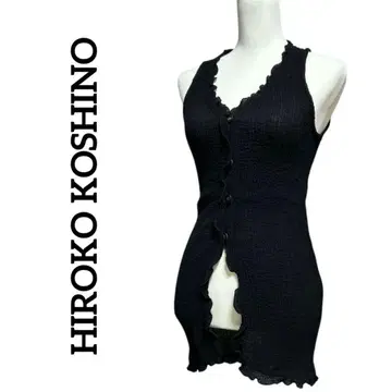 HIROKO KOSHINO 히로코코시노 주름 가공 슬리브리스 셔츠