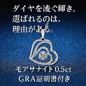 모이사나이트 하트형 펜던트 0.5ct GRA 인증서 포함