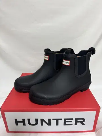 HUNTER 블랙 숏부츠 레인부츠