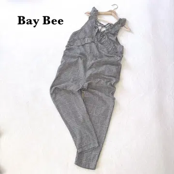 베이비 Bay Bee 체크 무늬 올인원 살로펫 프릴 그레이