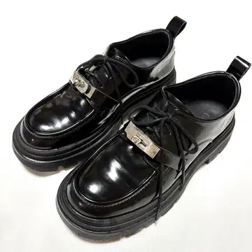 통굽 블랙 로퍼풍 신발