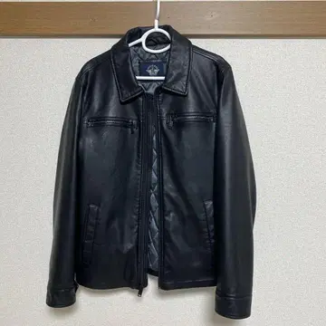 DOCKERS 블랙 가죽 싱글 라이더