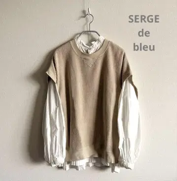 SERGE de blue 와플 프렌치 상의