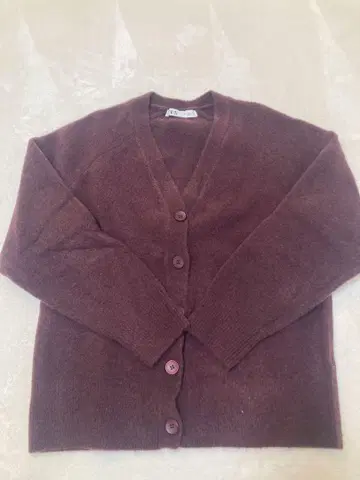 ZARA 버건디 가디건 M