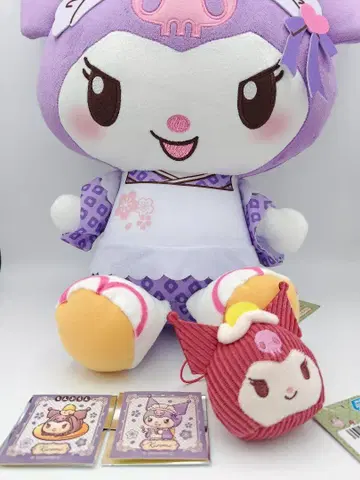 쿠로미 화과자 티타임 봉제 인형 마스코트 스티커 세트