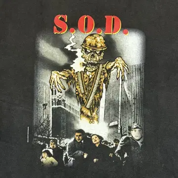 당시물 90s S.O.D 밴드T셔츠 pushead L