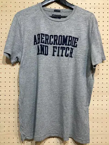 Abercrombie & Fitch 그레이 T셔츠 L 와펜 로고