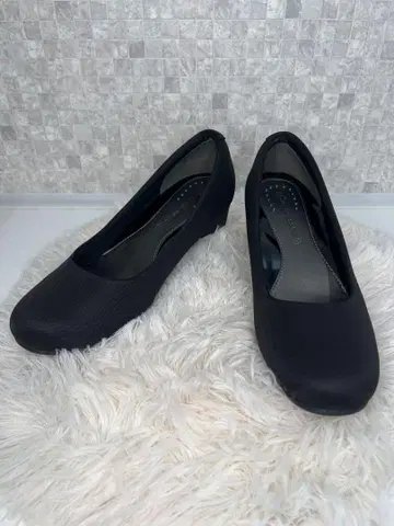 블랙 플랫 펌프스 낮은 힐