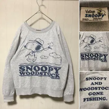 레어 vintage Peanuts 스누피 맨투맨 그레이 S