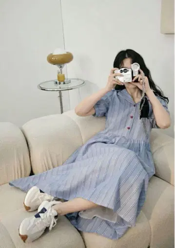 KUOSE 레트로 스트라이프 드레스