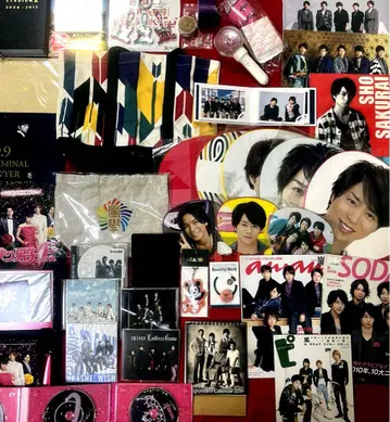 아라시 굿즈 & 사진 70점 이상 부채/디즈니 키링/사진/DVD 등