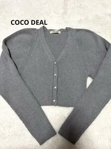 COCO DEAL 그레이 크롭 가디건