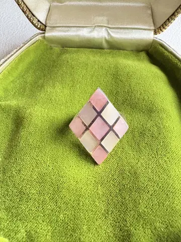 실버 반지 인레이 쉘 925 마름모