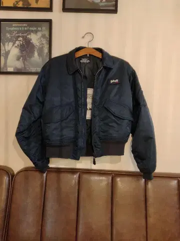 쇼트 schott 플라이트 자켓 로고 자수 사이즈 L