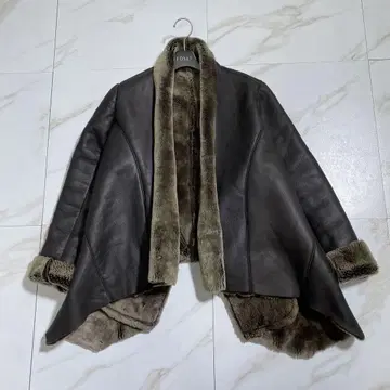 레어 빈티지 숄카라 판초풍 자켓 리얼 무스탕 코트