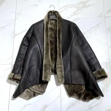 레어 빈티지 숄카라 판초풍 자켓 리얼 무스탕 코트