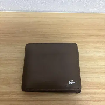 Lacoste 브라운 가죽 접이식 지갑