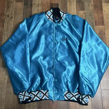 90s 나일론 네이티브 무늬 라이트 아우터 바시티 자켓 USA제 XXL