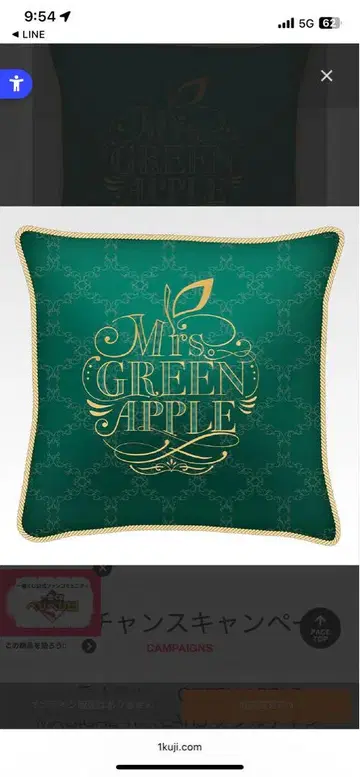 Mrs. GREEN APPLE 쿠션 라스트 원상