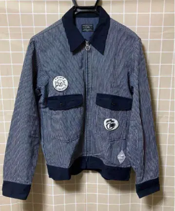 CRIME 스트라이프 블루종